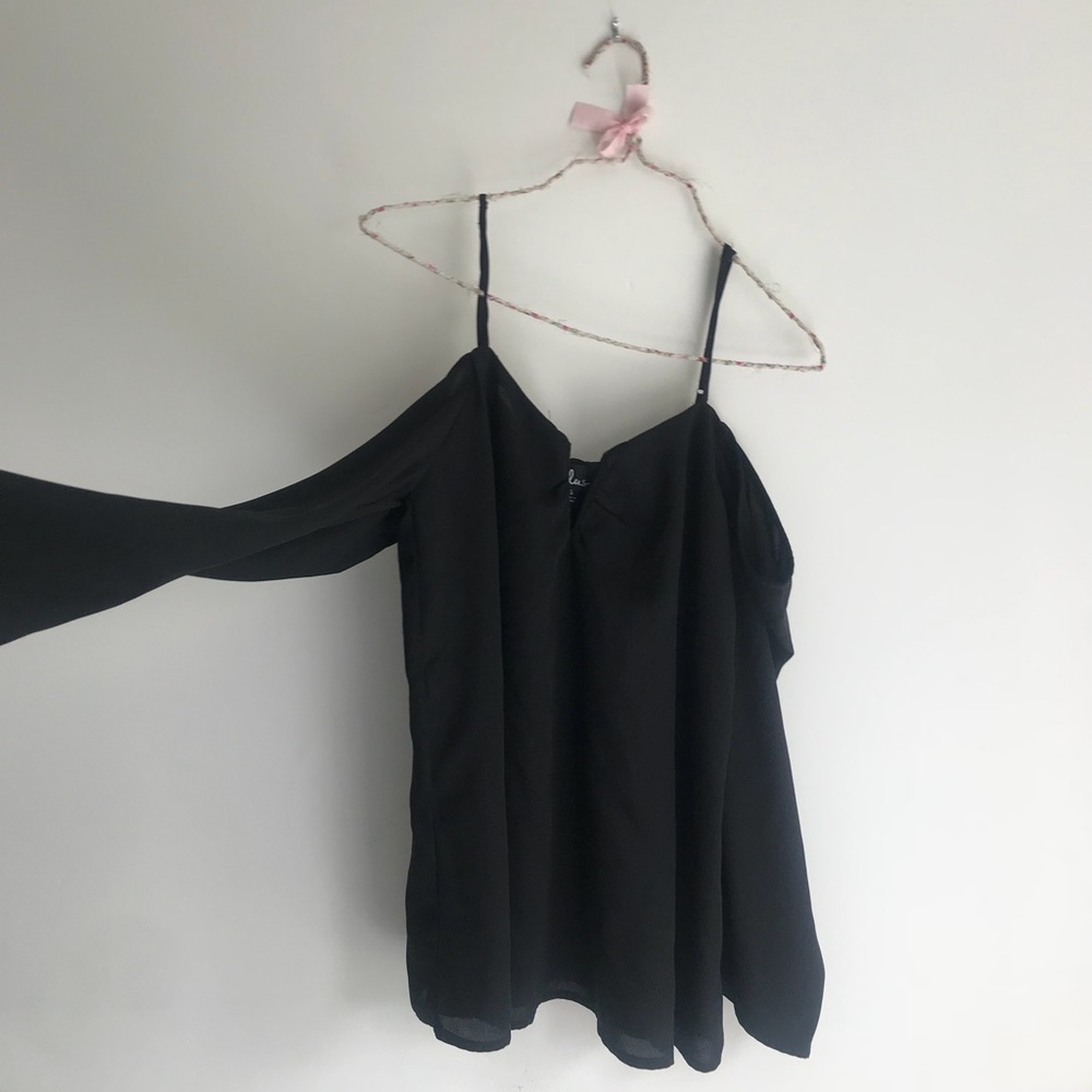 lulu’s black off the shoulder blouse